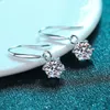 Charm Smyoue Sterling Silver Lab Diamond Drop Earring Women Round Cut Ear Hook Earrings D Color GRA Certifierade smycken 221119