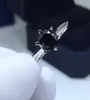 кольцо с черным бриллиантом 925