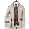 Mens Suits Blazers Vintage Tweed Suit For Men Slim Fit 3 Piece Blazer Set Leather Vest HerringBone Costume Homme Terno Masculino Custom Made Man 221123