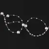 Decorações de Natal 10m Diy Gold Silver Minchs Cadeia para decoração de Natal Pérola Artificial Pearl Chain Garland Feliz Natal árvores de Natal 221123