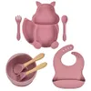 Cups Dishes Utensils 7PCSSet Baby Tableware Set Food Grade Silicone Kitchenware Suction Children's Compartment 221122