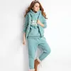 Womens Two Piece Pants Fitness Fleece Sports 3 Outfits Hoodies Suits Warm Thick Woman Casual Korean Hooded Plus Size 6xl 221123