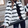 Women's Fur Faux products winter imitation fur coat large size ladies loose round neck short mixed color 221123