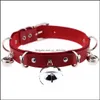 Chokers gotisk klocka pin sp￤nne justerbara chokers halsband kvinnor nattklubb l￤der krage halsband mode smycken droppleverans penna dhtef