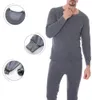 Men's Thermal Underwear Fashion Men Winter Fleece Lined Cotton Long Top Bottom Set Warm SlimBase Suit Slim Fit And Keep 221122