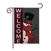 Juldekorationer Santa Snowman Xmas Garden Flags Porch Door Banner Ornament Linen för hem Navidad Nyår