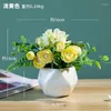 Flores decorativas Adornos de flores de simulación geométrica simple, mesa de sala de estar, decoraciones en maceta, decoración de bonsái verde para el hogar