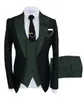 Mens ternos blazers dois cores homens 3 peças sob medida homem noivo casamento smoking slim fit jacquard blazer jaqueta colete calças roupas 221123