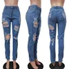 Nya Spring Autumn Womens Jeans Designer Populära trasiga hål Elastiska split denim Pants Kvinna