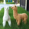 Muñeco de peluche de Alpaca de simulación para niños, muñeco de peluche de Alpaca australiano de pie