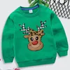 Пуловер лосей мультфильм мультфильм животные принт детской одежды для толстовки с длинными рукавами одежда для молодых девочек рождественские топы костюмы 221122