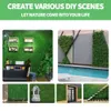 Faux Floral Greenery 20pcs Artificial Flowers Boxwood Green Wall Grass Backdrop Panels Topiary Hedge Plants Garden Fence Wedding Party Background 221122