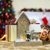 Christmas Decorations Wooden House Lighting Village Battery Operated Winter Landscape Decoration For Gift Desktop Ornament