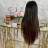 Ombre Chocolate Brown V Part Wigs Unprocessed Virgin Human Hair Wigss Straight Glueless Full Machine UPart Wig 200density Full End
