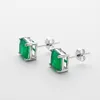 Stud Oevas Elegant 77mm Vintage Emerald Earrings Top Quality Real 925 Sterling Silver Wedding Party Bride Band Jewelry Gifts 221119