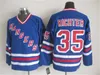 New York Throwback Rangers Retro Hockey 23 Jeff Beukeboom Jersey 75 -årsjubileum 36 Glenn Anderson 35 Mike Richter 10 Ron Duguay 22 Mike''nhl''Shirt