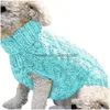 Dog Apparel Autumn Winter Dog Apparel Sweaters Warm Wool Knitting Pet Puppy Clothes Lapel Leisure Ropa Para Perros Accessories Fashi Dhg8K