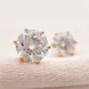 4mm-9mm Men Women S925 Sterling Silver Gold Batled Pass Test Moissanite Diamond Roundings Rounds Studs Belo presente