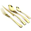 Set di stoviglie JANKNG 24-Pcs Nero 1810 Posate in acciaio inossidabile Coltello da bistecca Forchetta Cucchiaio Cucchiaino Posate Stoviglie per alimenti 221122