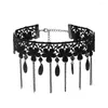 Choker Poputton 고딕 양식의 검은 레이스 술집 목걸이 Boho Punk Tattoo Collar Bohemia Jewelry