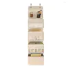 Storage Boxes Hangings Closet Organizer Shelves Wall Mount With 2 Adjustable Hooks And Semi-Transparent Pockets For Cosmetics