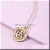 Pendant Necklaces 12 Zodiac Sign Necklace Coin Pendant Gld Chain Aries Taurus Pendants Charm Star Choker Astrology Necklaces Women F Dhabc