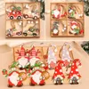 Decora￧￵es de Natal 12pcsset Navidad Christmas Gnome Pingentes de madeira Ornamento Natal Noel Deco Decora￧￣o de Natal para o ano 211123