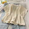 Kvinnors stickor Tees Cardigan Women Hollow Out Single Breasted Ulzzang Simple Ladies Summer Elegant All Match College Casual Fashion Ins 221123