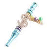 Handmade Smoking Dollar Inlaid Alloy Hookah Mouthpiece Mouth Tips Shisha Chicha Filter Tip VS Glass Water Bongs Pipes