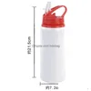 Water Bottles Aluminum Cup Sublimation Blanks Heat Resistant 600Ml Color Er Big Mouth Suction Nozzle Water Bottle Sports Kettle Whit Dhpve