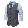 Mens Suits Blazers Formal Suit Vest Casual Chain Solid Color Business Tweed Gilet Homme Costume Waistcoat For Wedding Groomsmen 221123