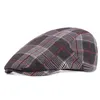 Berets Golf Golf raving Beret Fashion Men's Plaid Cabbie Sboy Cap Men Ivy Hat Summer Sun Flat Boina Classic Spring Регулируемая