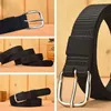 Belts Sports Classic Metal Buckles Elasticated Fabric Elastic Belt Stretch midjeband Canvas flätad