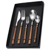 Dinnerware Sets Silver Golden Set Stainless Steel Cutlery Dinner Knife Fork Coffee Spoon Silverware Kitchen Tableware