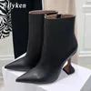 Bottes Eilyken Nouveau Design Street Style Cheville Femme Bottes Mode Piste Étrange Talons Hauts Sexy Bout Pointu Zip Chaussures 221123