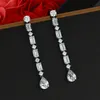 Charm Oevas 100% 925 Sterling Silver High Carbon Diamond Long Drop Earrings For Women Wedding Engagement Party Fine Jewelry Wholesale 221119