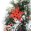 Julekorationer Red Snowflakes Star Bell Wood Bell Wood Pendants Ornament Diy Home Party Xmas Tree Kids Gifts