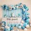 Kerstdecoraties Blue Metallic Balloons Garland Kit Gold Confetti Ballon Boog verjaardagsfeestje Decoratie Kinderen bruiloft Baby shower Boy 221122