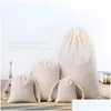 Packing Bags Reusable Cotton Bags Muslin Bag Canvas Dstring Pouch Gift Jewelry Packaging Drop Delivery Office School Business Indust Dhj1E