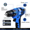 Electric Drill 21V Cordless 40NM Brushless Mini Driver Screwdriver 2.0Ah Battery Household Power Tools 5pcs Bits by PROSTORMER 221122