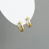 Hoop￶rh￤ngen Trustdavis 925 Sterling Silver Earring Fashion Punk T Shape Huggie For Women Party Gold Plated Jewely J016