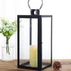 Candle Holders Simple Wrought Iron Holder Retro European Candlestick Outdoor Windproof Glass Centerpiececandelabros Home Decoration