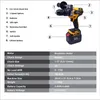 Электрическая буровая оболочка 21 В 13 мм бесщеточная 180N/м 5,4AH Батарея беспроводная отвертка с ударом с функцией удара CAN CAN ICE Рыбалка 221122