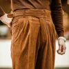 Mens Pants Autumn and Winter Corduroy Casual High Waist Business Fashion Elastic Regular Fit Stretch Trousers Male Z299 221123