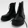 Men Black High Boots Zipper Mans Platform Boot Round Toe Mens Knight Boot