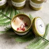 Kerstversiering Gouden Blikken Doos Aromatherapie Kaarsen Kristalzout Steengedroogde Bloem Geurende Sojawas Rookloze Kaars Woondecoratie