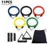 11Pcs MultiFunction Belt Elastique Sport Home Yoga Pull Rope Resistance Bands Fitness Training Elastic Exercise Crossfit