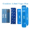 Çerezler Tek Kullanımlık Vape Kalem 1.0ml E-Cigarette Pod Ambalaj Seramik Bobin Kalın Yağ Buharlaştırıcı Alt Şarj Edilebilir 280mAh Pil Runtz Sos Boş Paket Çantalar