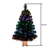 Decorações de Natal 32 polegadas verde prelit mini fibra óptica comprimido árvore de natal artificial com 5 players controle luzes LEDs Table Top Tree 221123