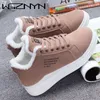 Buty zimowe buty na świeżym powietrzu ciepłe futro Plush Lady Casual Lace Up Sneakers Zapatillas Mujer Platforma Snow 221123